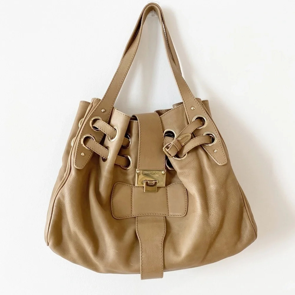 Jimmy Choo Tan Leather Tote Handbag